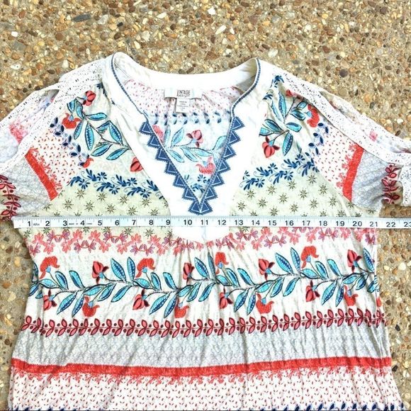 Vintage America Peasant Floral Cold Shoulder Top Size XL - Picture 4 of 7